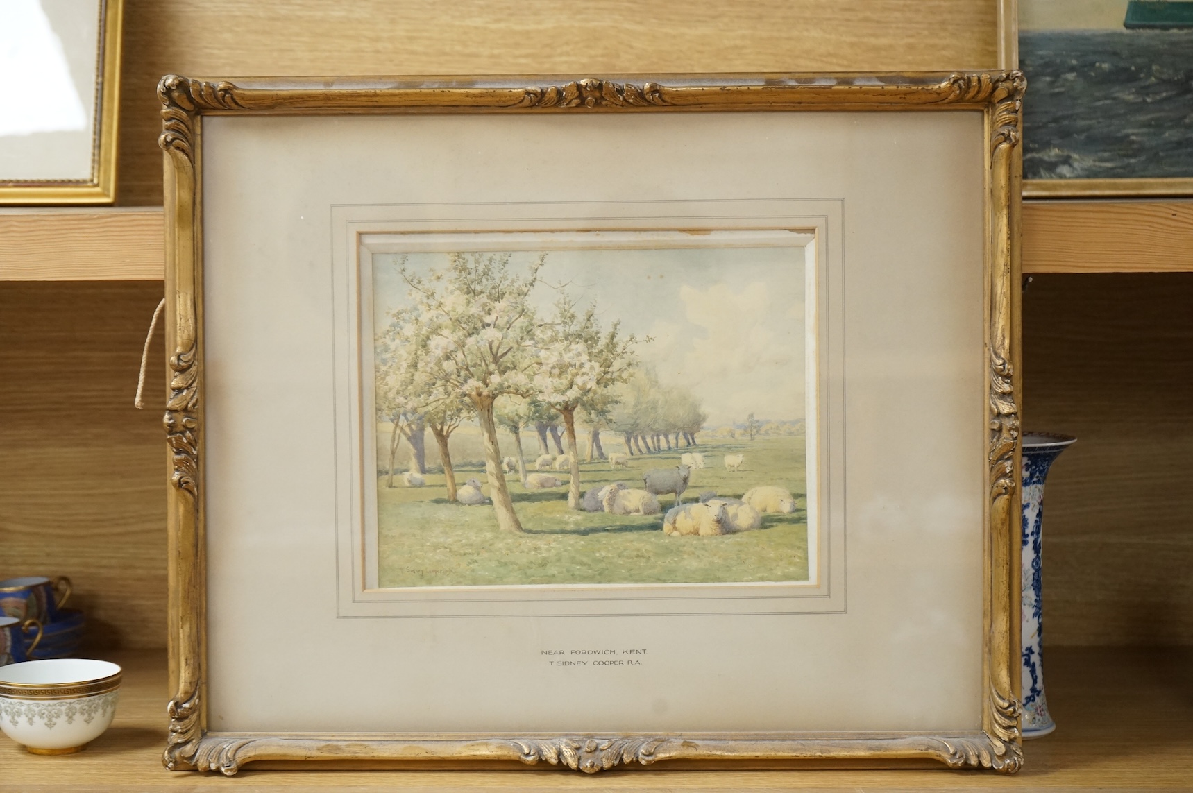 Thomas Sidney Cooper (1803-1902), watercolour, ‘Near Fordwich, Kent’, signed, 21 x 27cm